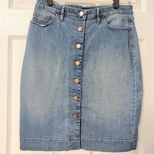 Banana Republic Button-Front Denim Skirt
